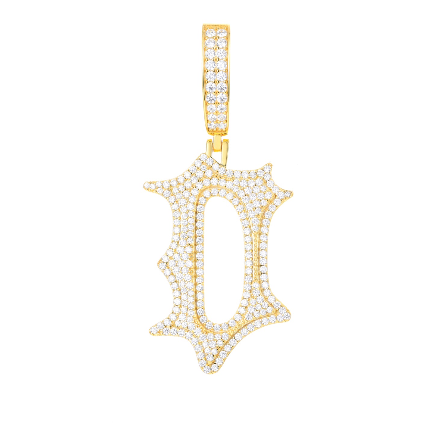 925 Silver Moissanite Drip Style A to Z Initial Letter Pendant TQP0590