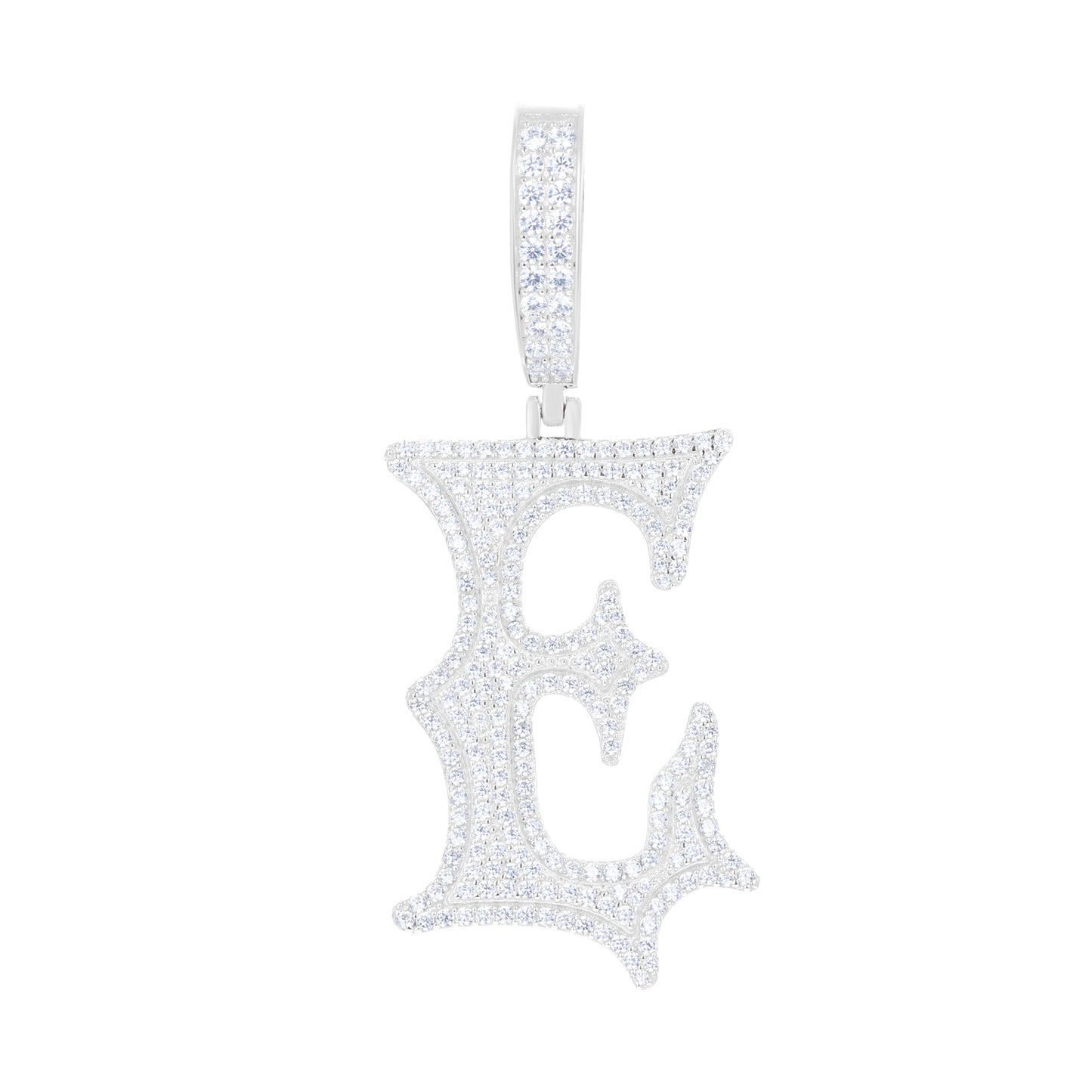925 Silver Moissanite Drip Style A to Z Initial Letter Pendant TQP0590
