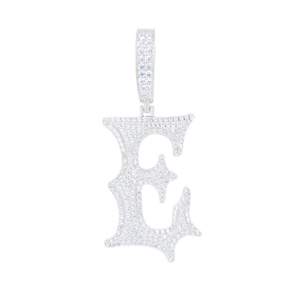 925 Silver Moissanite Drip Style A to Z Initial Letter Pendant TQP0590