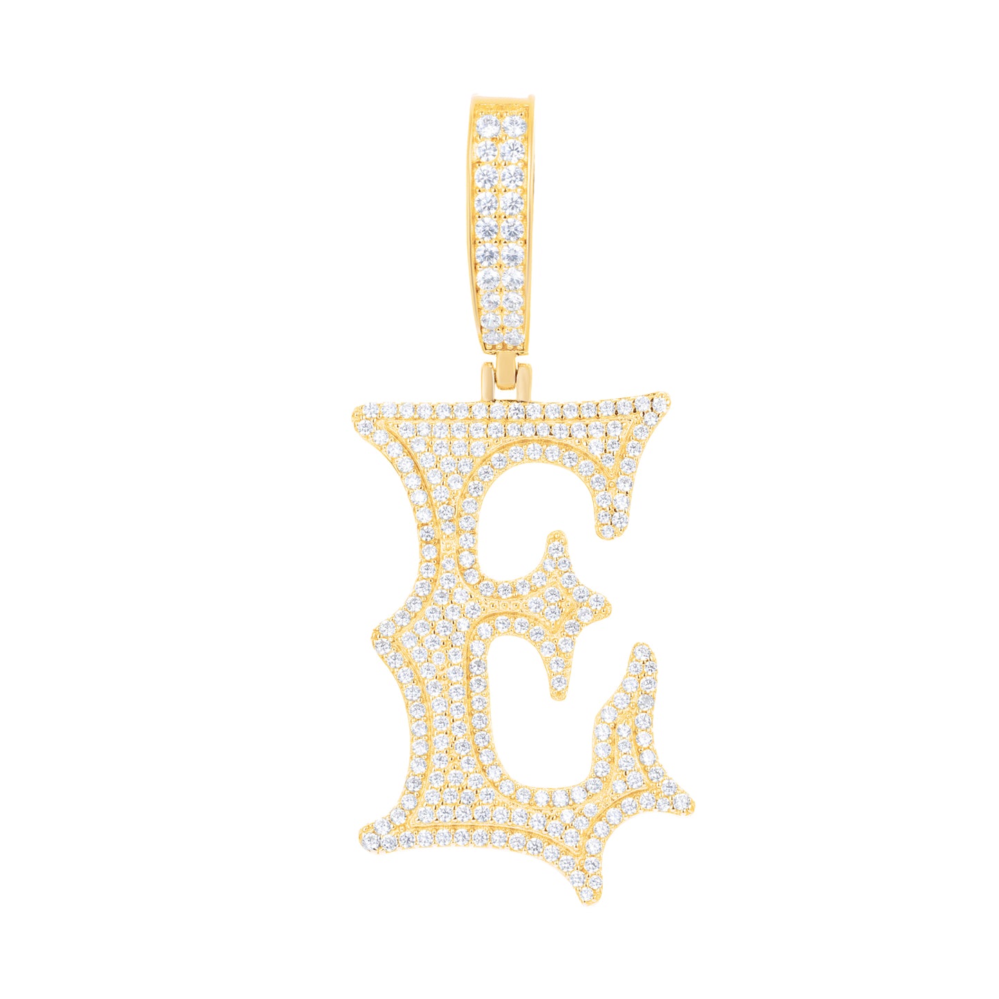 925 Silver Moissanite Drip Style A to Z Initial Letter Pendant TQP0590