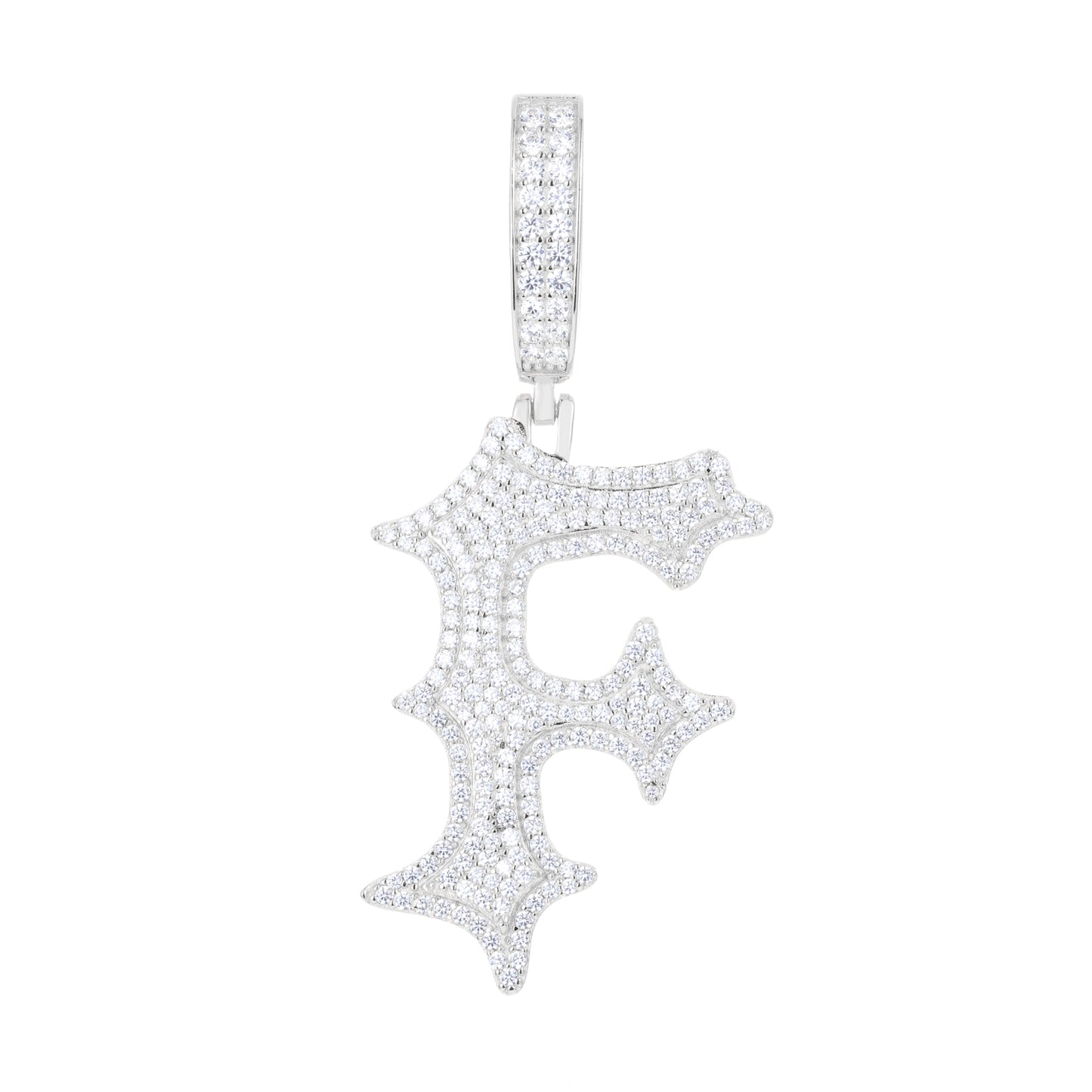 925 Silver Moissanite Drip Style A to Z Initial Letter Pendant TQP0590