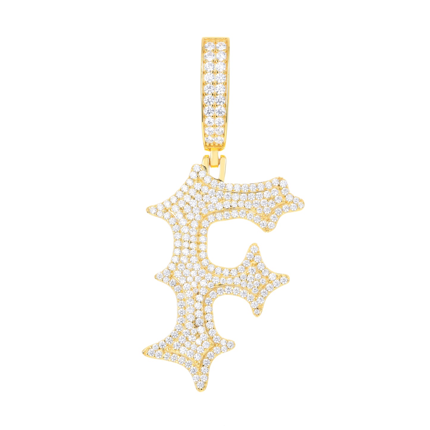 925 Silver Moissanite Drip Style A to Z Initial Letter Pendant TQP0590