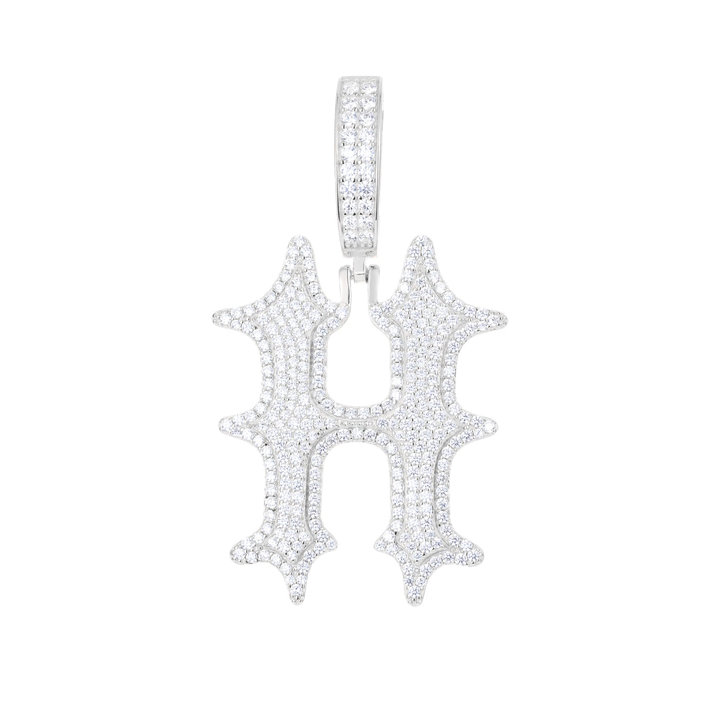 925 Silver Moissanite Drip Style A to Z Initial Letter Pendant TQP0590