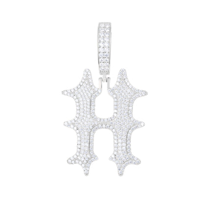 925 Silver Moissanite Drip Style A to Z Initial Letter Pendant TQP0590