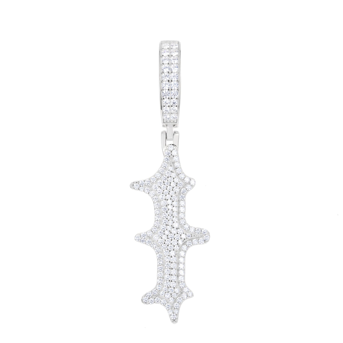 925 Silver Moissanite Drip Style A to Z Initial Letter Pendant TQP0590