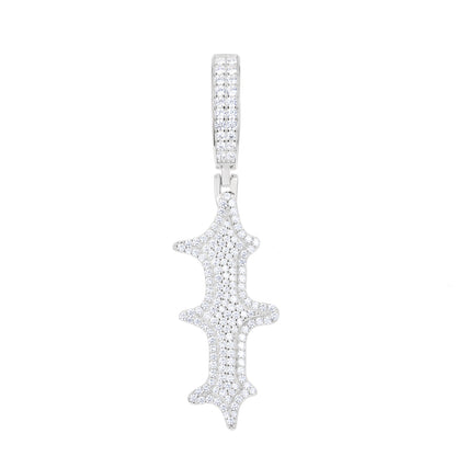925 Silver Moissanite Drip Style A to Z Initial Letter Pendant TQP0590