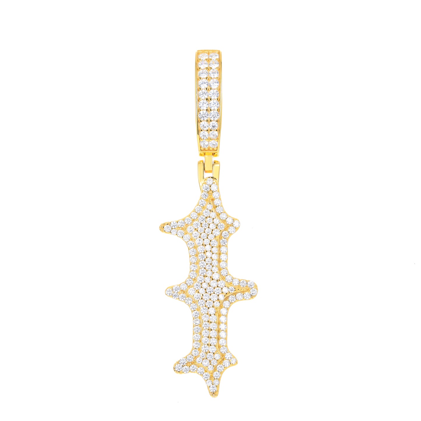 925 Silver Moissanite Drip Style A to Z Initial Letter Pendant TQP0590