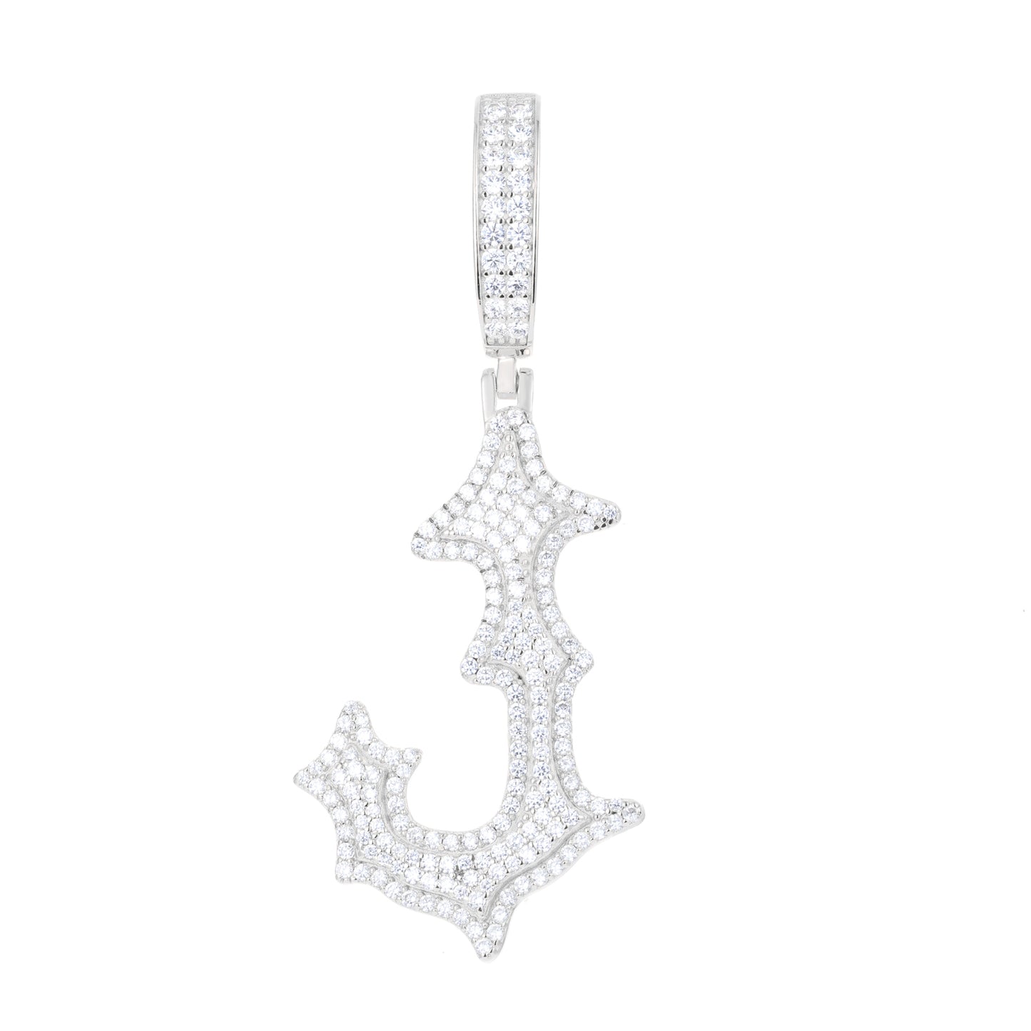 925 Silver Moissanite Drip Style A to Z Initial Letter Pendant TQP0590