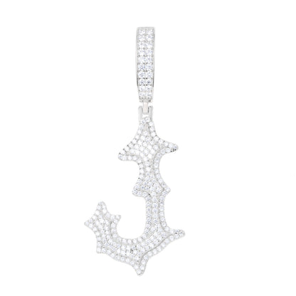 925 Silver Moissanite Drip Style A to Z Initial Letter Pendant TQP0590