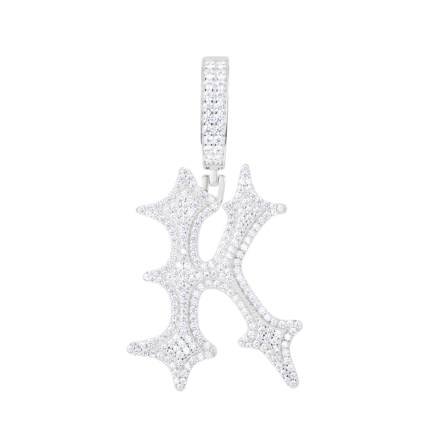 925 Silver Moissanite Drip Style A to Z Initial Letter Pendant TQP0590