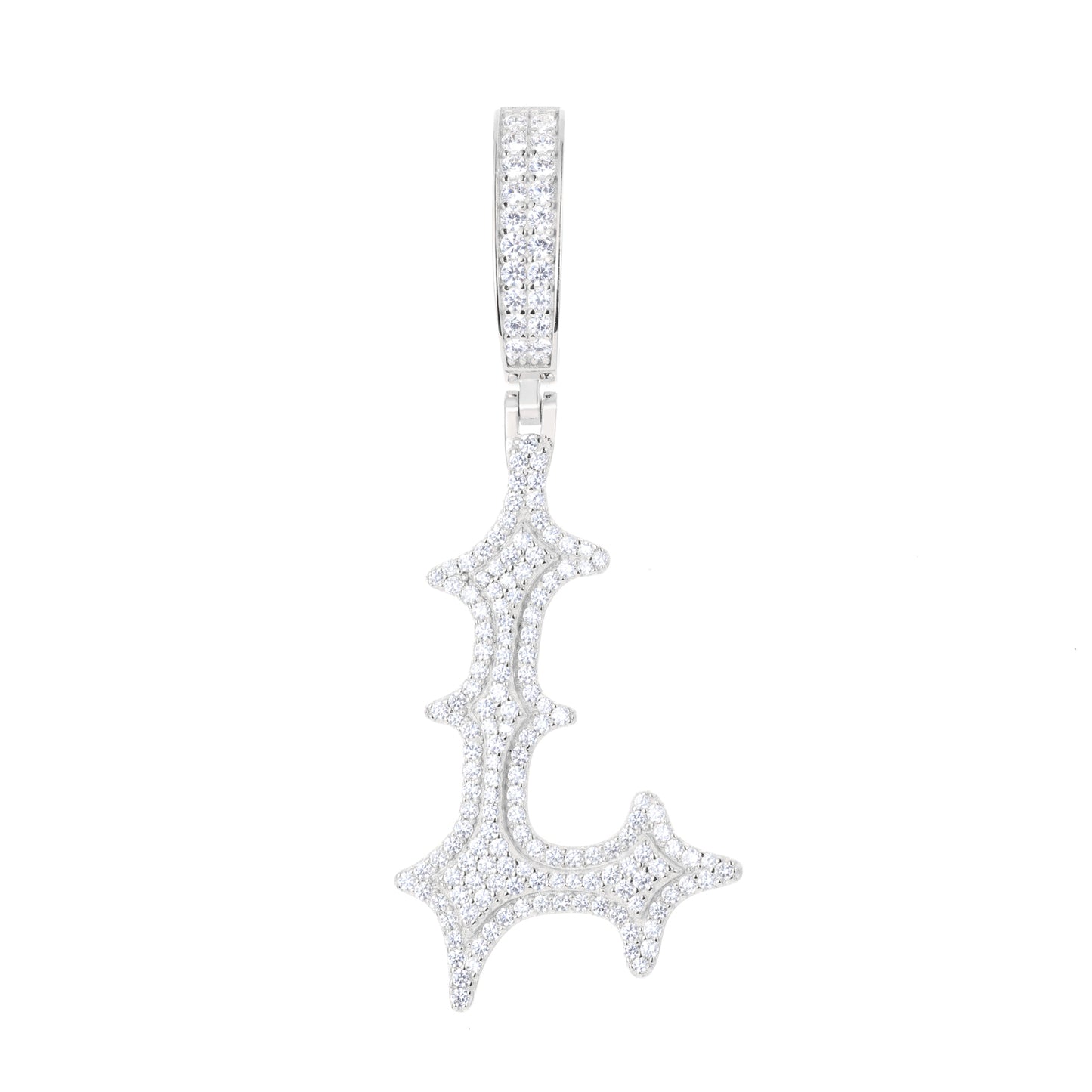 925 Silver Moissanite Drip Style A to Z Initial Letter Pendant TQP0590