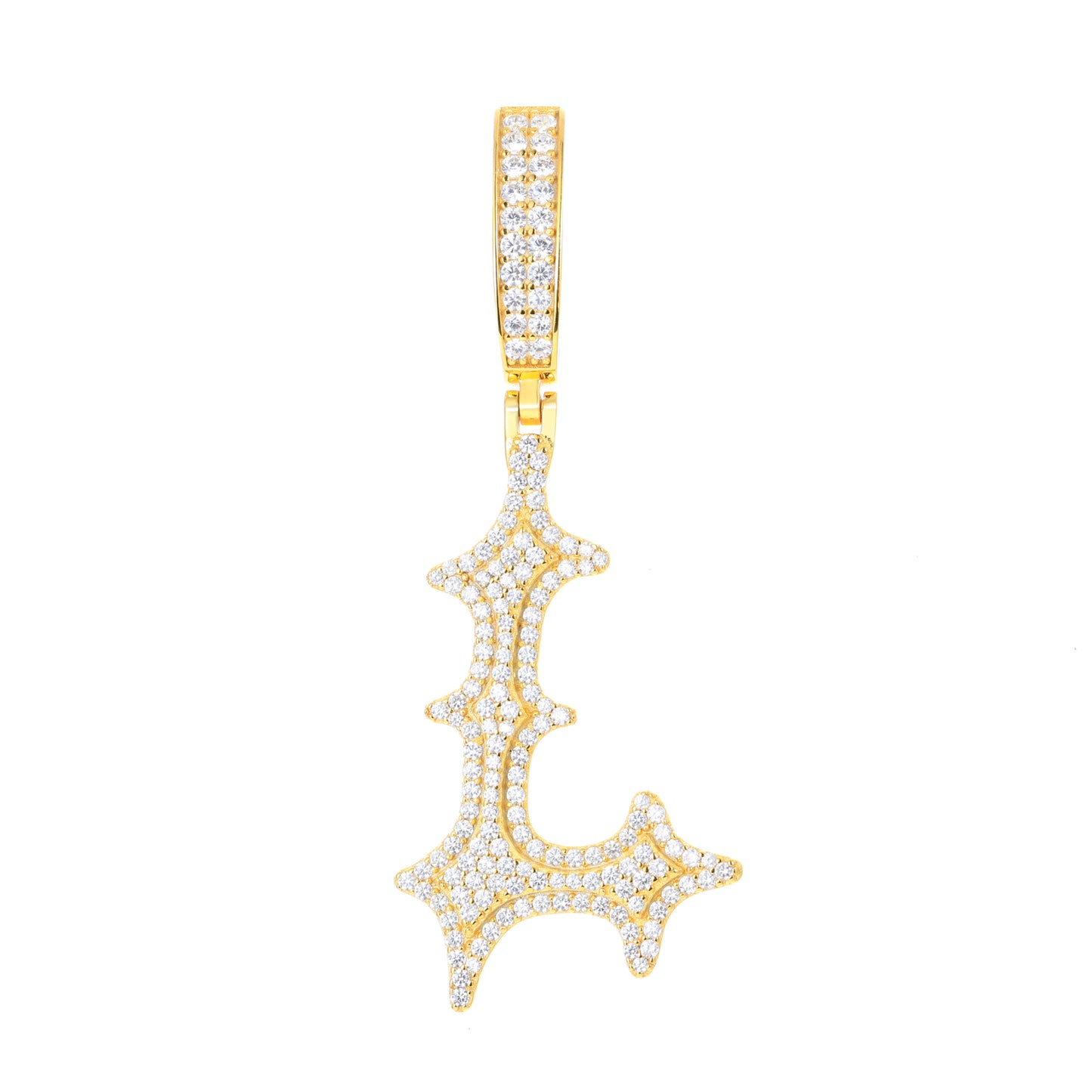 925 Silver Moissanite Drip Style A to Z Initial Letter Pendant TQP0590