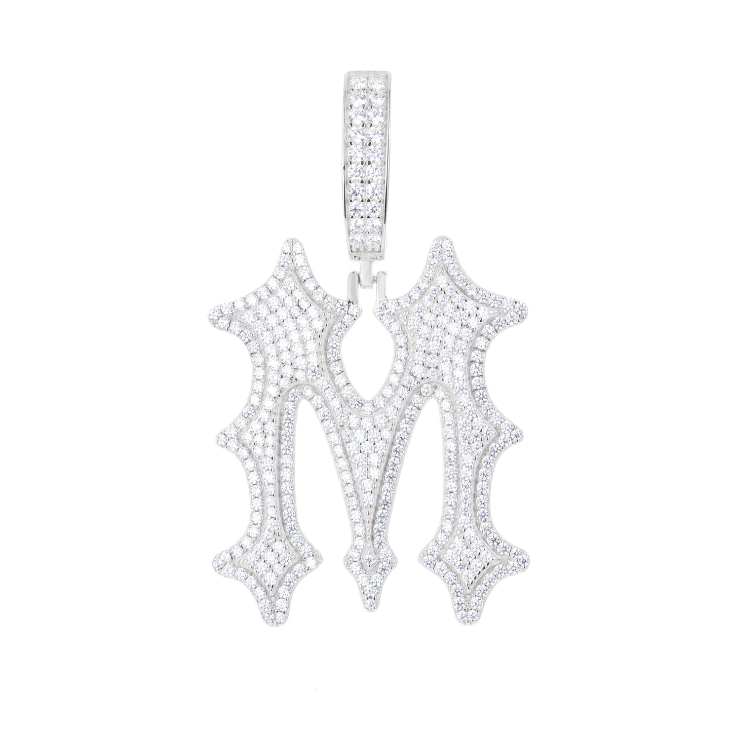 925 Silver Moissanite Drip Style A to Z Initial Letter Pendant TQP0590