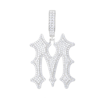 925 Silver Moissanite Drip Style A to Z Initial Letter Pendant TQP0590