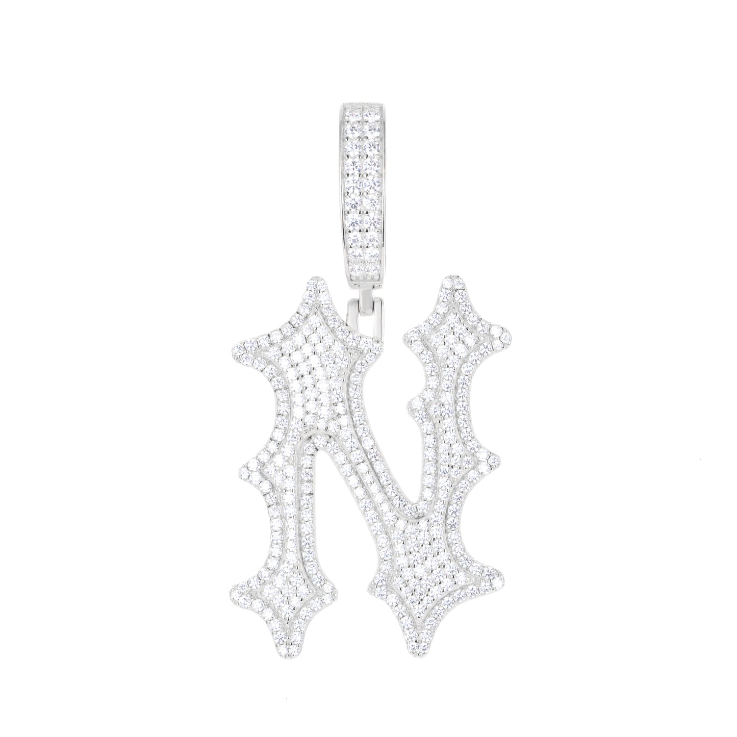 925 Silver Moissanite Drip Style A to Z Initial Letter Pendant TQP0590