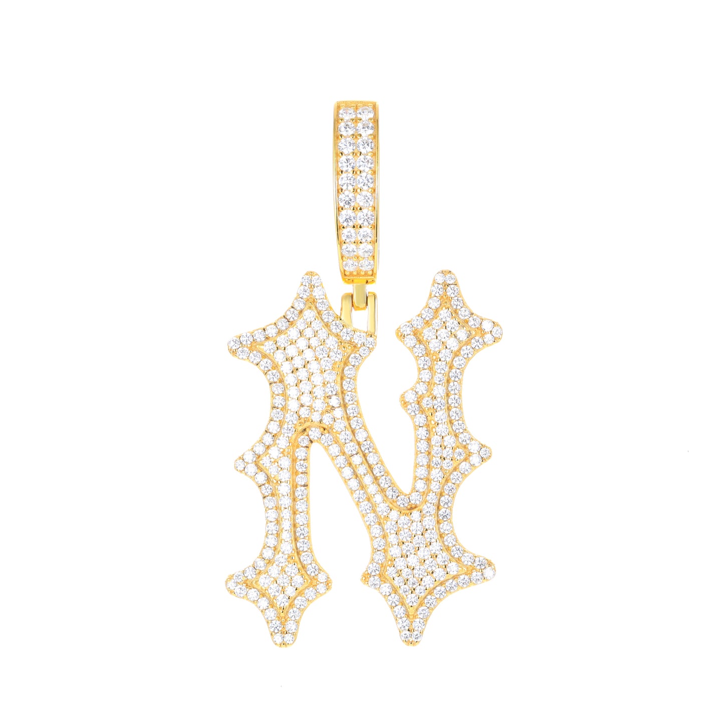 925 Silver Moissanite Drip Style A to Z Initial Letter Pendant TQP0590