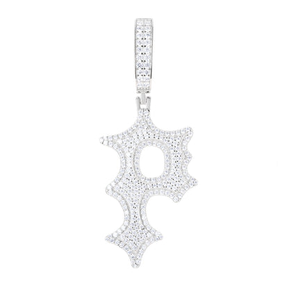 925 Silver Moissanite Drip Style A to Z Initial Letter Pendant TQP0590