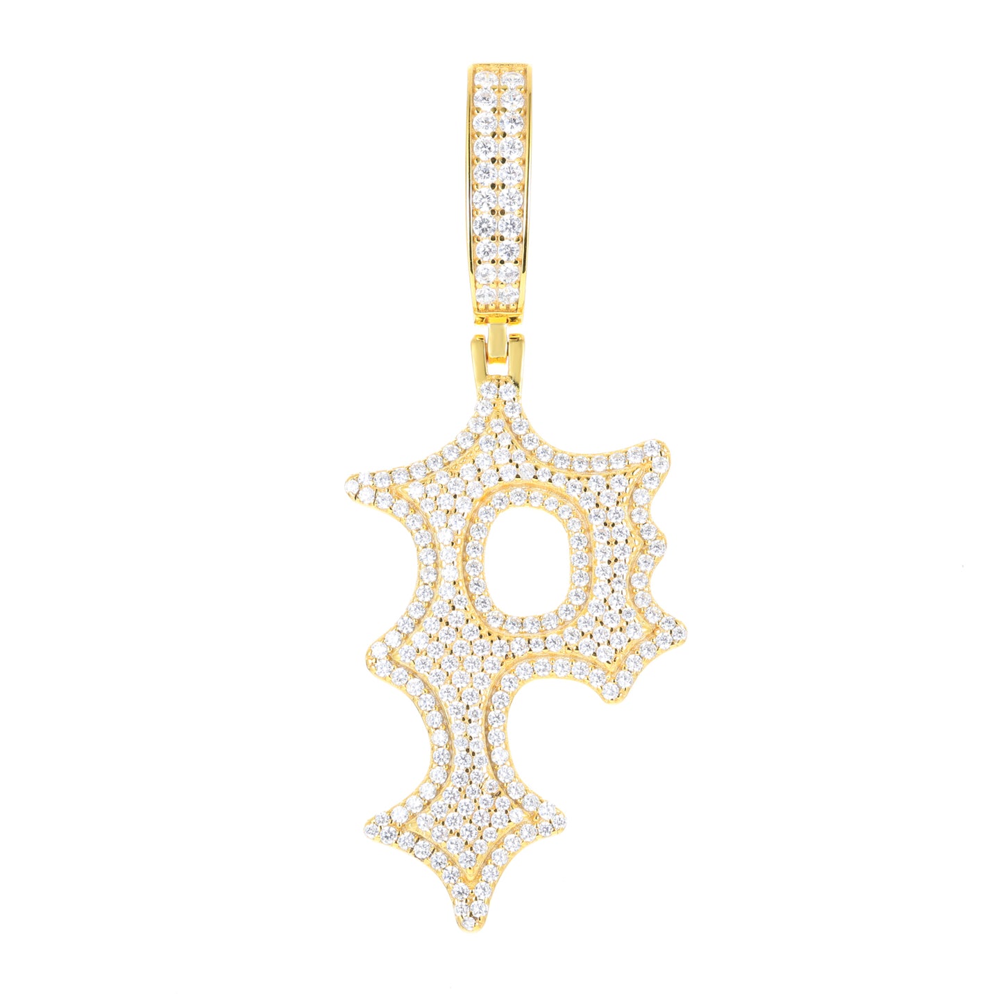 925 Silver Moissanite Drip Style A to Z Initial Letter Pendant TQP0590