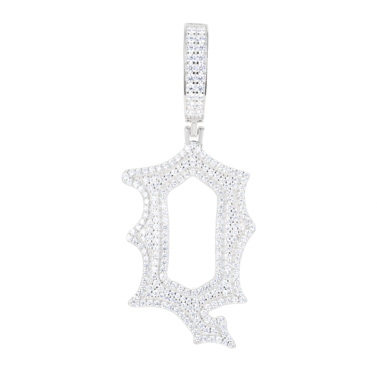 925 Silver Moissanite Drip Style A to Z Initial Letter Pendant TQP0590