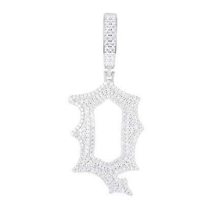 925 Silver Moissanite Drip Style A to Z Initial Letter Pendant TQP0590