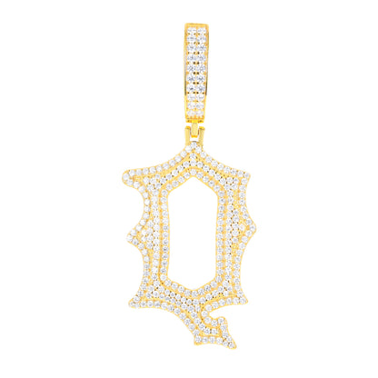 925 Silver Moissanite Drip Style A to Z Initial Letter Pendant TQP0590