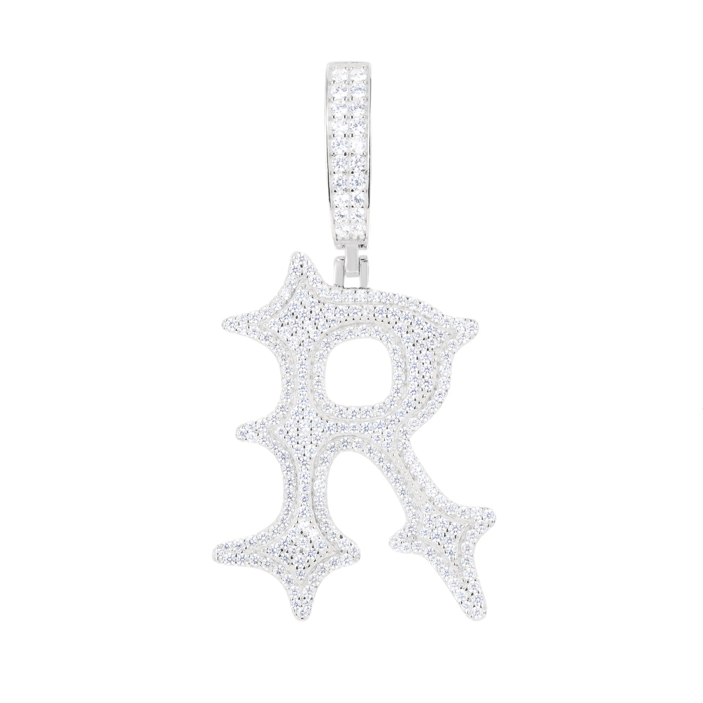 925 Silver Moissanite Drip Style A to Z Initial Letter Pendant TQP0590