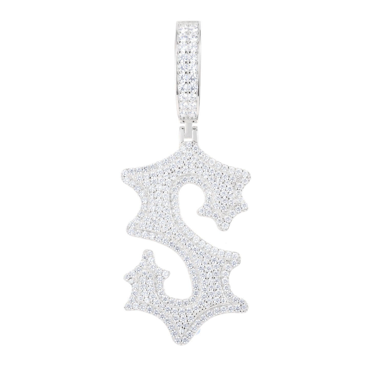 925 Silver Moissanite Drip Style A to Z Initial Letter Pendant TQP0590