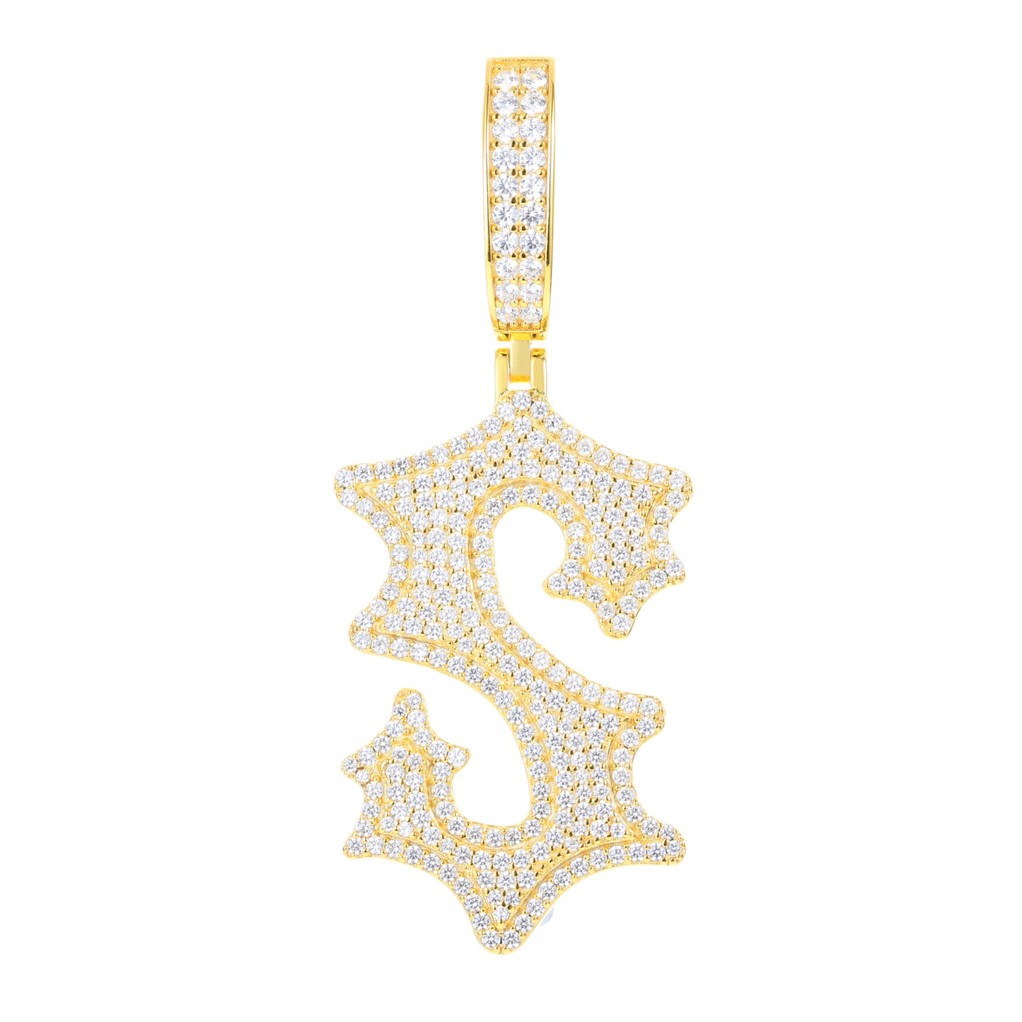 925 Silver Moissanite Drip Style A to Z Initial Letter Pendant TQP0590