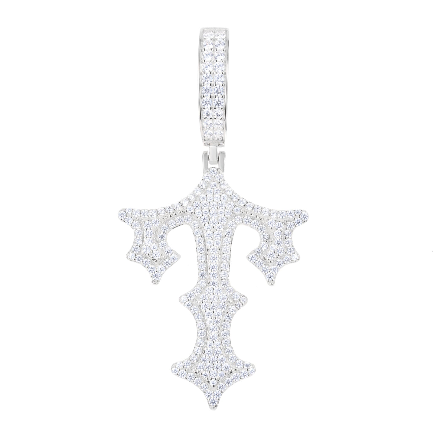 925 Silver Moissanite Drip Style A to Z Initial Letter Pendant TQP0590