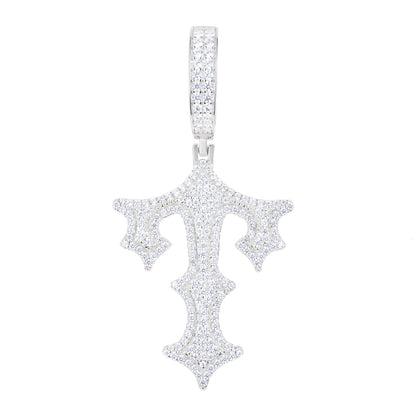 925 Silver Moissanite Drip Style A to Z Initial Letter Pendant TQP0590