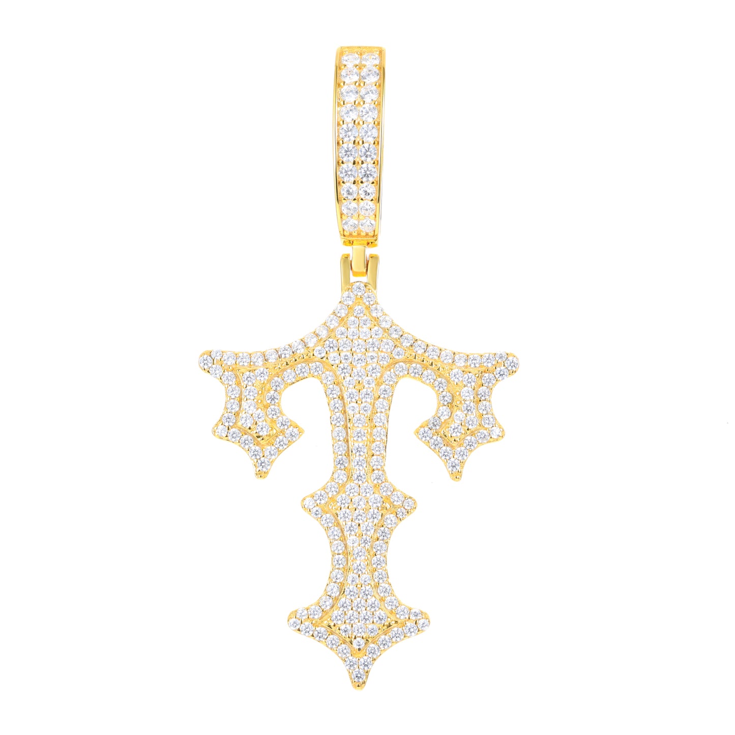 925 Silver Moissanite Drip Style A to Z Initial Letter Pendant TQP0590