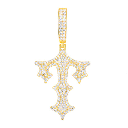 925 Silver Moissanite Drip Style A to Z Initial Letter Pendant TQP0590