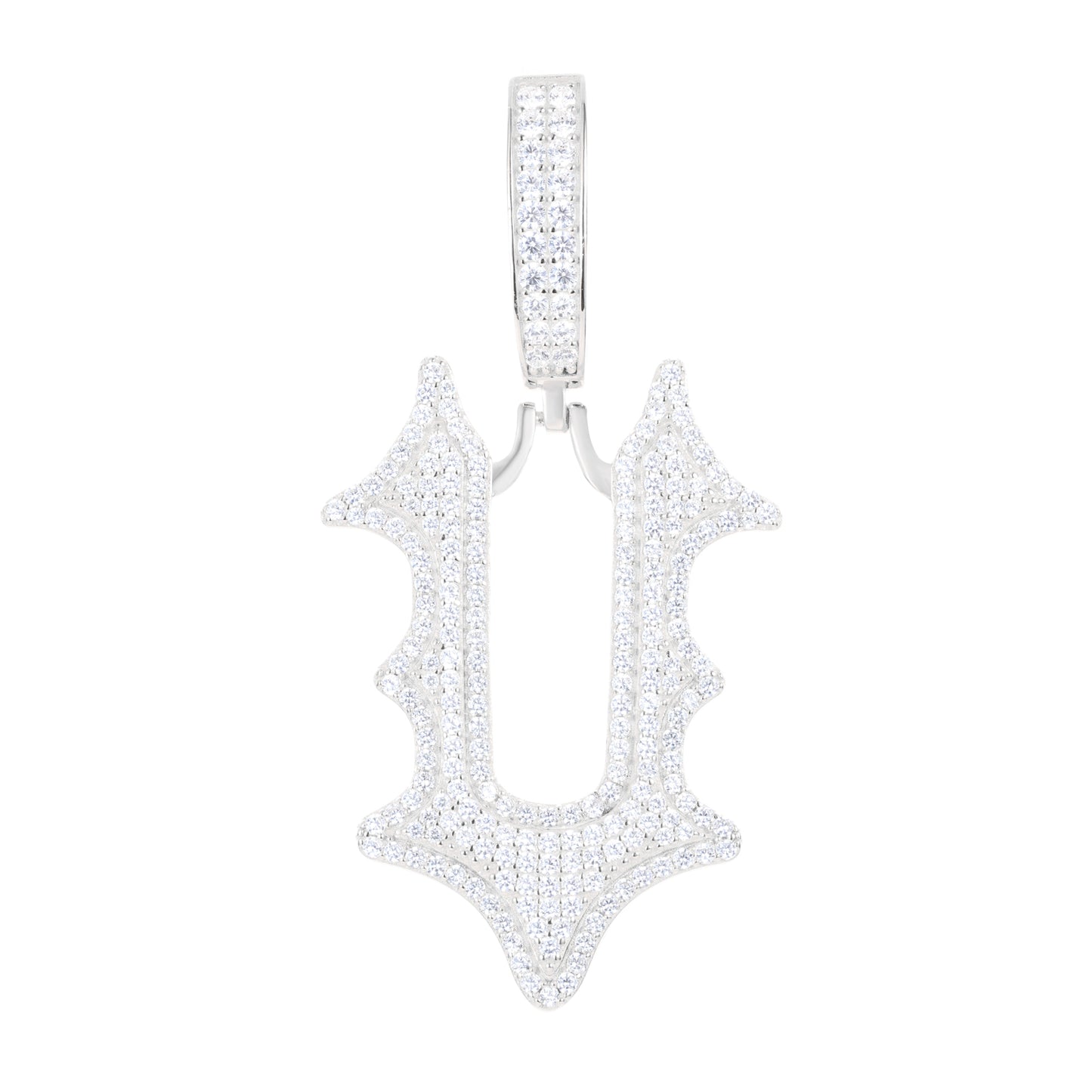 925 Silver Moissanite Drip Style A to Z Initial Letter Pendant TQP0590