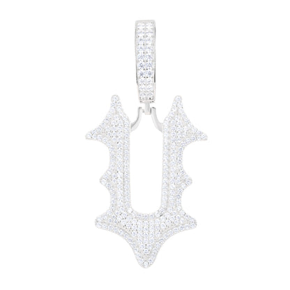 925 Silver Moissanite Drip Style A to Z Initial Letter Pendant TQP0590