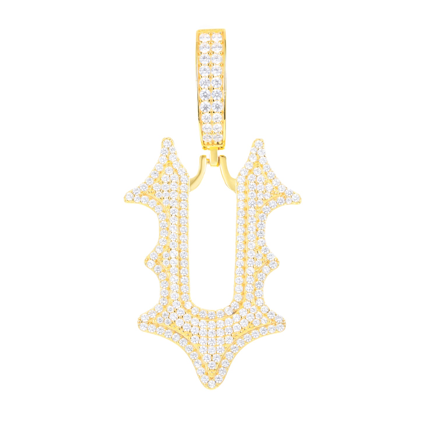 925 Silver Moissanite Drip Style A to Z Initial Letter Pendant TQP0590