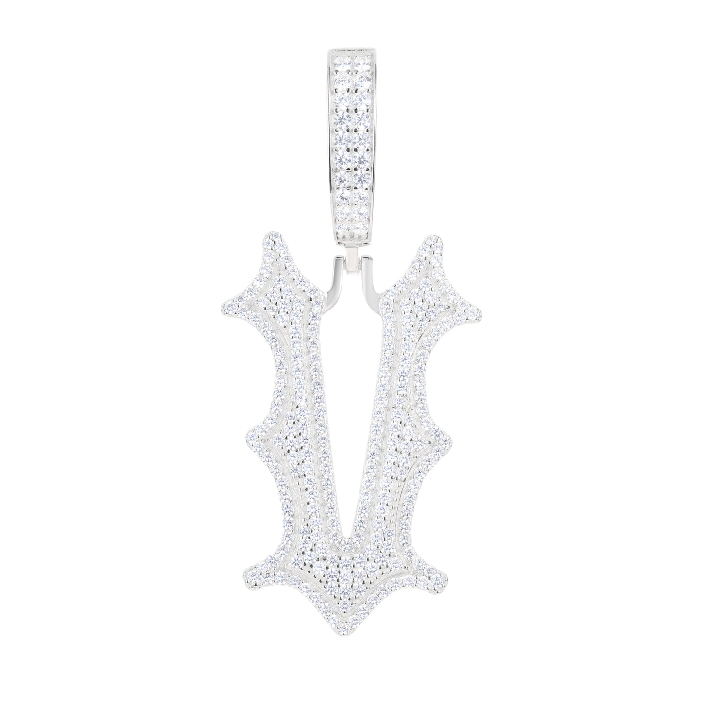 925 Silver Moissanite Drip Style A to Z Initial Letter Pendant TQP0590