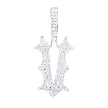 925 Silver Moissanite Drip Style A to Z Initial Letter Pendant TQP0590