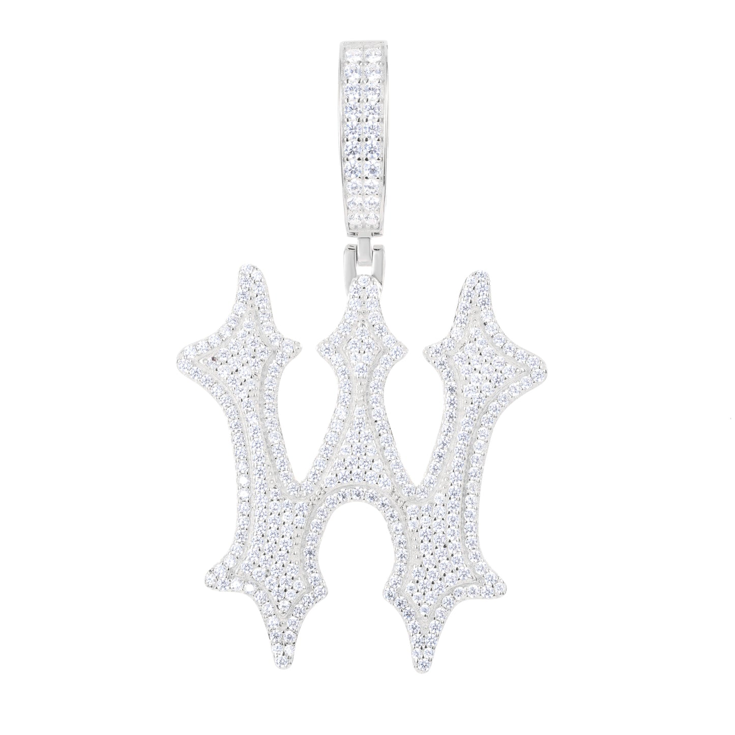 925 Silver Moissanite Drip Style A to Z Initial Letter Pendant TQP0590