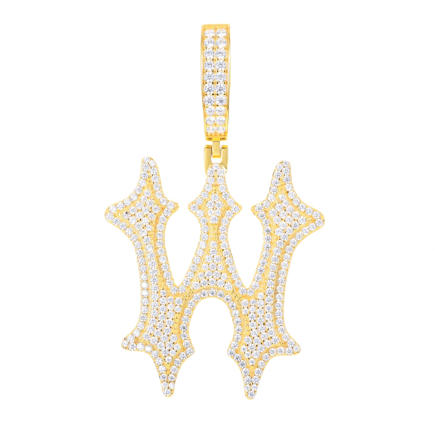 925 Silver Moissanite Drip Style A to Z Initial Letter Pendant TQP0590