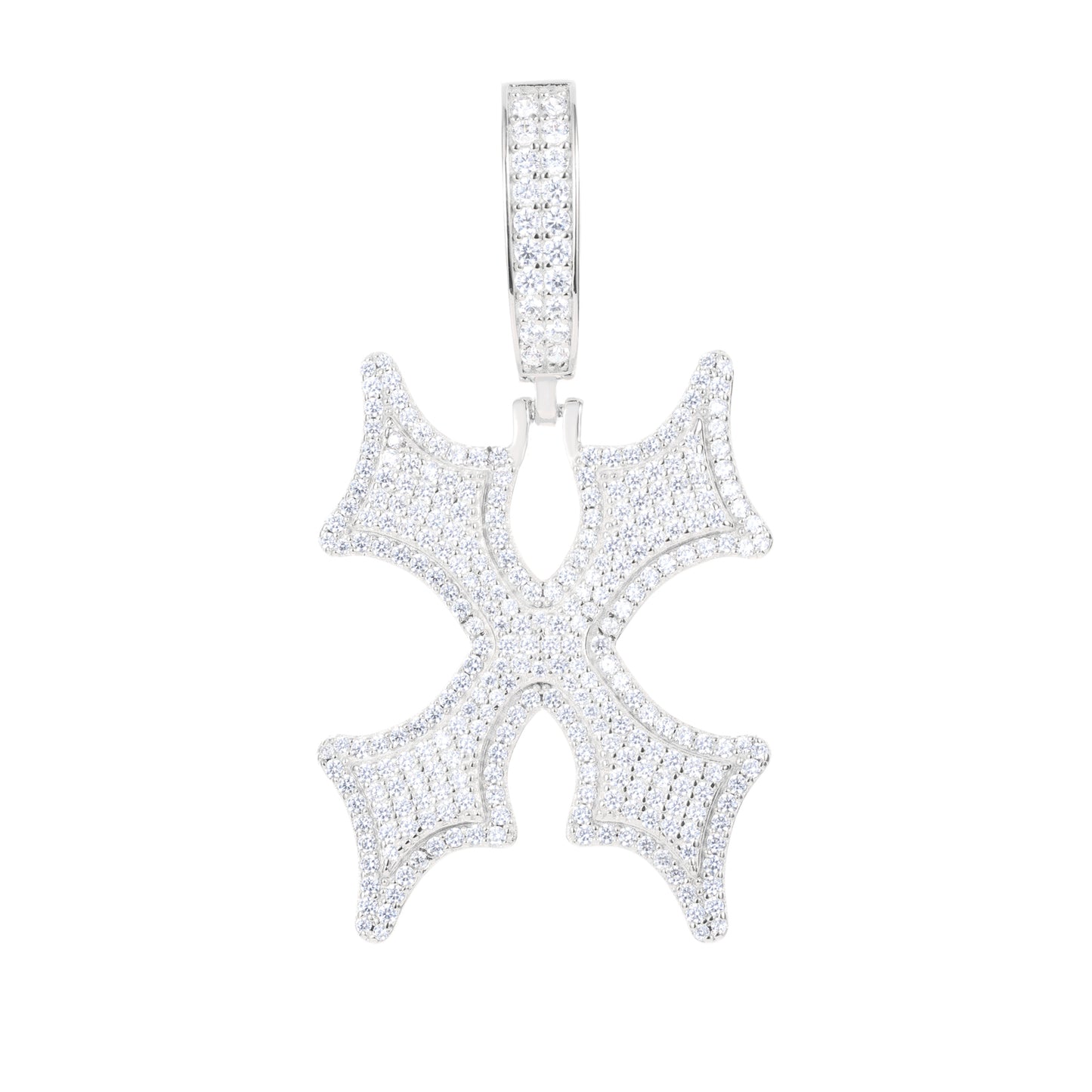 925 Silver Moissanite Drip Style A to Z Initial Letter Pendant TQP0590