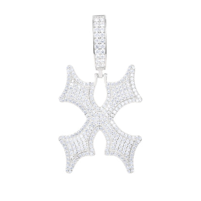 925 Silver Moissanite Drip Style A to Z Initial Letter Pendant TQP0590