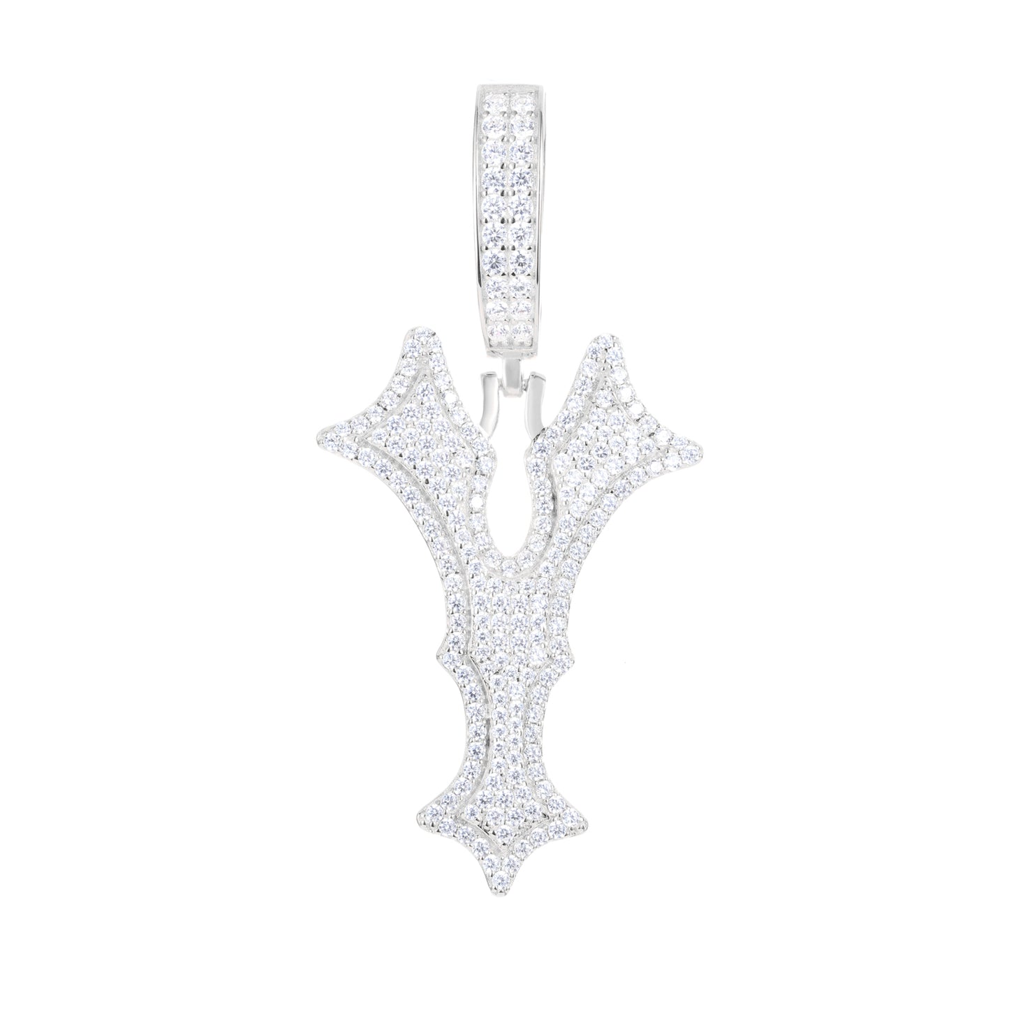 925 Silver Moissanite Drip Style A to Z Initial Letter Pendant TQP0590