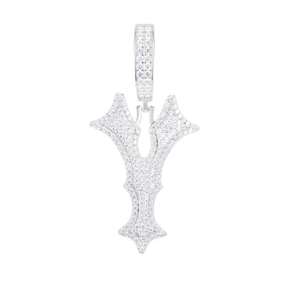 925 Silver Moissanite Drip Style A to Z Initial Letter Pendant TQP0590