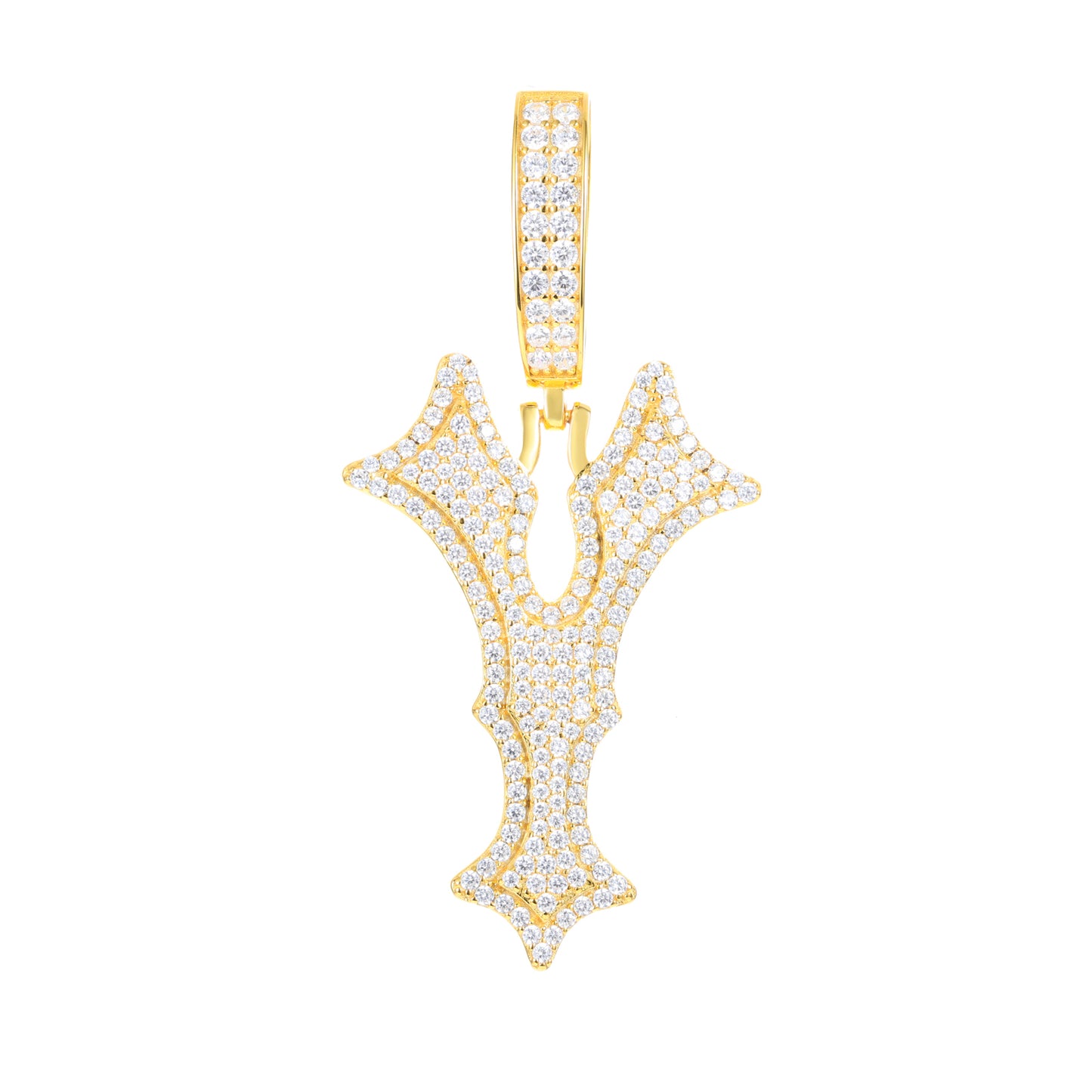 925 Silver Moissanite Drip Style A to Z Initial Letter Pendant TQP0590