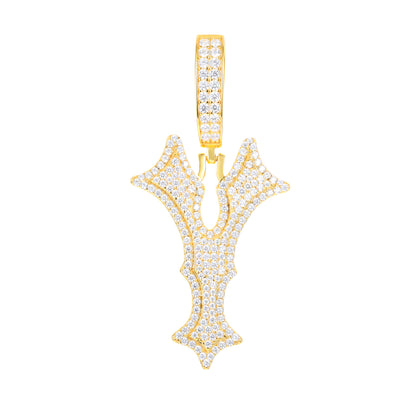 925 Silver Moissanite Drip Style A to Z Initial Letter Pendant TQP0590