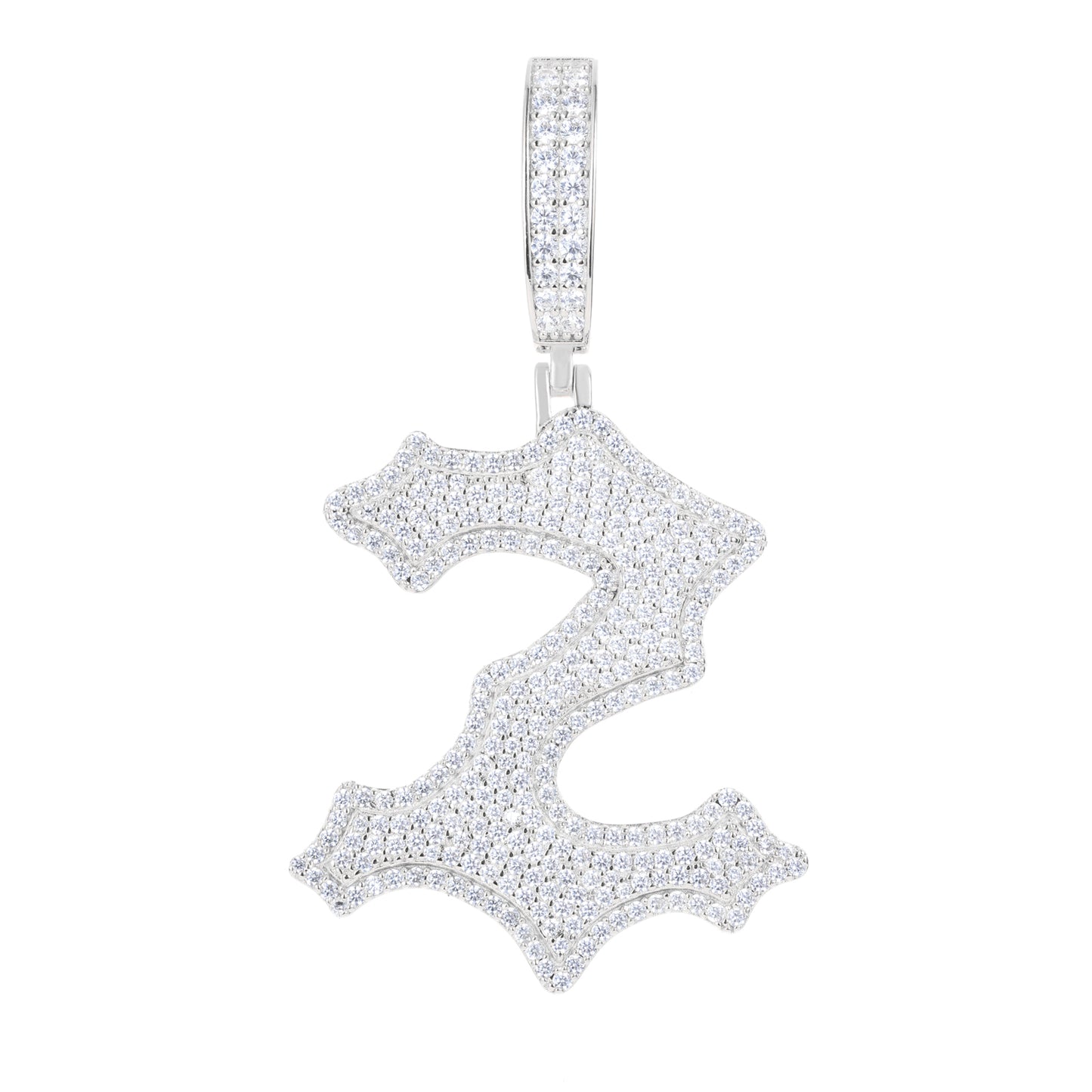 925 Silver Moissanite Drip Style A to Z Initial Letter Pendant TQP0590