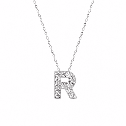 Petite Moissanite Initial Necklace A to Z TQP0398