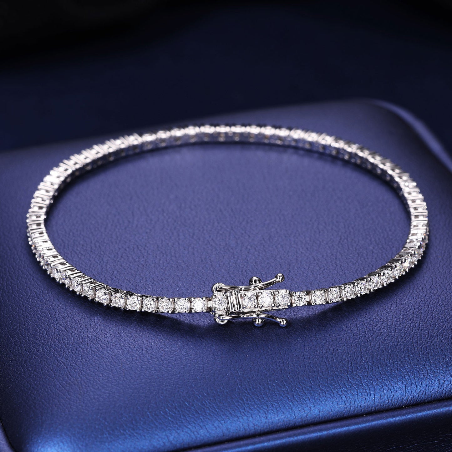 925 Silver Moissanite 2mm Tennis Bracelet TQB0289