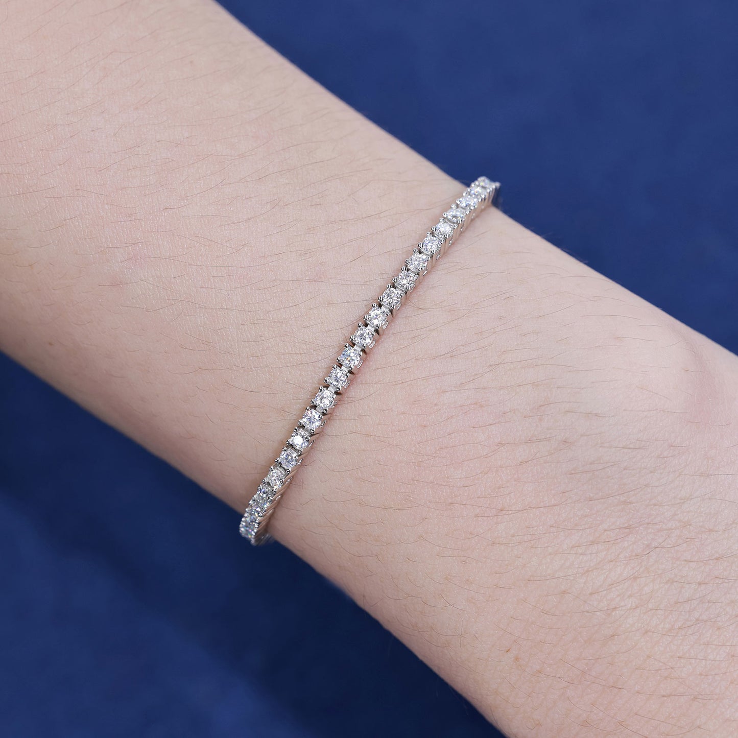 925 Silver Moissanite 2mm Tennis Bracelet TQB0289
