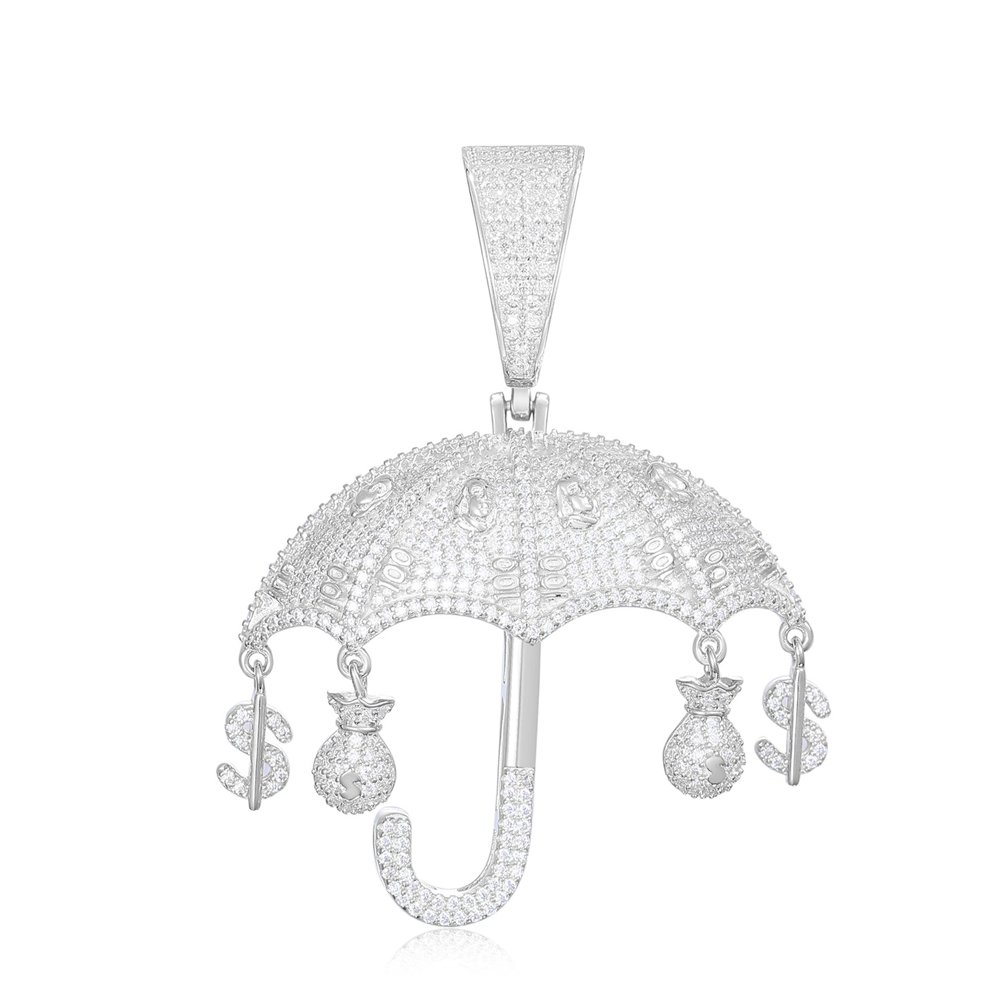 925 Silver Moissanite Umbrella Charm Pendant TQP0261